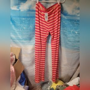 L*Space NWT Paloma Pant Orange & Pink Stripe‎ Knit Size Large